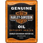 Harley Davidson genuine oil relief reclamebord van metaal, Reclamebord, Info@deconoord.nl, Verzenden, Deco Noord