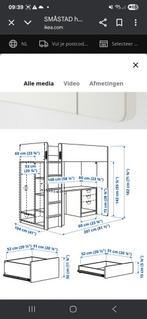 IKEA SMÅSTAD hoogslaper met bureau en opbergruimte, Huis en Inrichting, Eenpersoons, Ophalen of Verzenden, Zo goed als nieuw, 90 cm