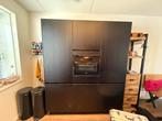 Zwarte keuken unit incl. koelkast en combi magnetron, Huis en Inrichting, Ophalen, 200 cm of meer, Zwart, 150 tot 200 cm