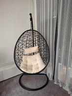 Zwarte Egg Chair / ei stoel met Kussens, Huis en Inrichting, Stoelen, Ophalen, Zwart, Nieuw, Riet of Rotan