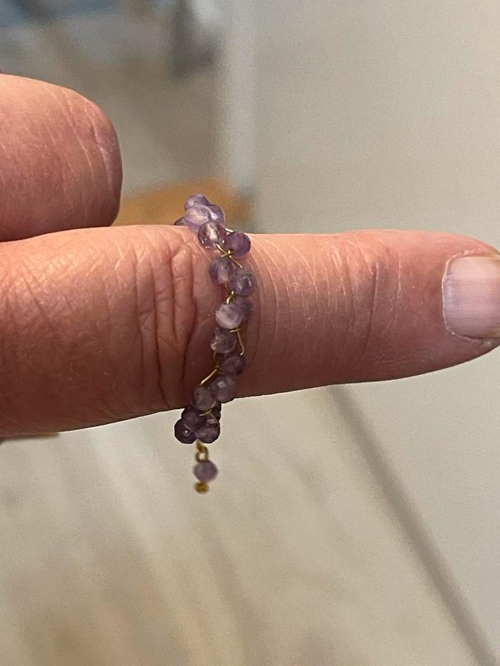 Handgemaakte Edelsteen Ring, Sieraden, Tassen en Uiterlijk, Ringen, Nieuw, Dame of Heer, Kleiner dan 17, Paars, Overige materialen