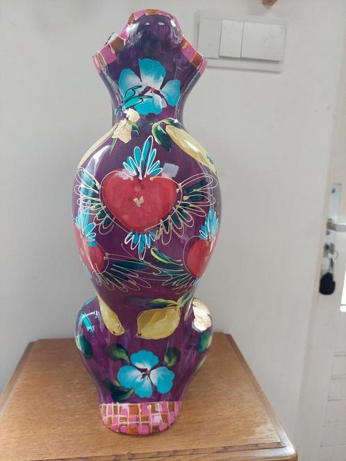 Kunst van Sharon vaas Kunst van Sharon tijger vaas, Huis en Inrichting, Woonaccessoires | Vazen, Zo goed als nieuw, Overige kleuren