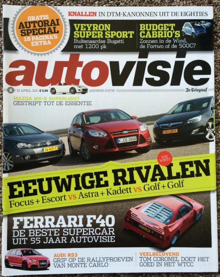 AutoVisie: Ferrari F40, BMW M3 E30, Opel Kadett C1, Audi RS3, Boeken, Auto's | Folders en Tijdschriften, Zo goed als nieuw, Algemeen