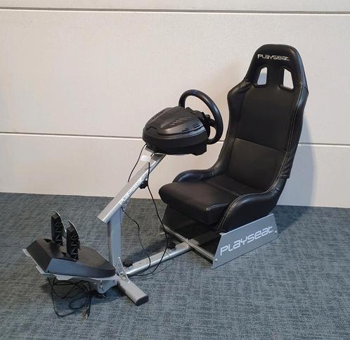 Playseat zwart leer + Thrustmaster T300 RS, Spelcomputers en Games, Games | Sony PlayStation 5, Refurbished, Ophalen