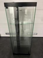 Vitrinekastje met verlichting, Huis en Inrichting, Kasten | Vitrinekasten, Ophalen, Modern glas met zwart aluminium, 50 tot 100 cm