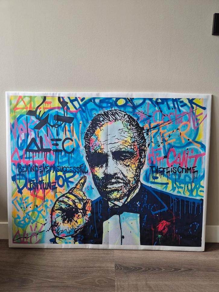 The Godfather canvas graffiti style, Antiek en Kunst, Kunst | Schilderijen | Modern, Ophalen