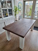 Eettafel rechthoek bruin, witte pote, Huis en Inrichting, Tafels | Eettafels, Ophalen, Gebruikt, 100 tot 150 cm, 50 tot 100 cm
