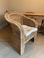 2 mooie rieten stoelen met kussen, Twee, Bruin, Riet of Rotan, Ophalen of Verzenden