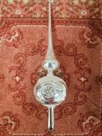 Vintage zilverkleurige glazen deuk piek kerstbomen, Diversen, Gebruikt, Onbekend, Ophalen of Verzenden, Onbekend