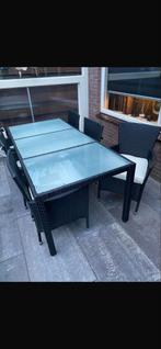 Hele nieuwe tuinset met 6 stoelen en Tafel, Tuin en Terras, 6 zitplaatsen, Ophalen of Verzenden, Zo goed als nieuw, Wicker