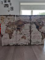 3-luik wereldkaart, Huis en Inrichting, Ophalen of Verzenden, Zo goed als nieuw, Schilderij, 75 cm of meer
