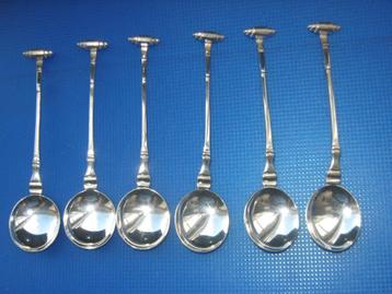 Zilveren en modern design (set van 6) theelepels  beschikbaar voor biedingen