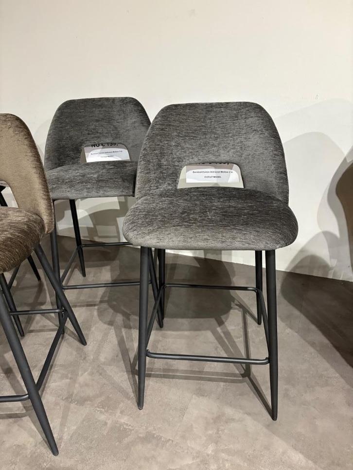 Barstoel Esmee antraciet mellow 2 st., Huis en Inrichting, Barkrukken, Nieuw, 60 tot 90 cm, 2 krukken, Ophalen of Verzenden