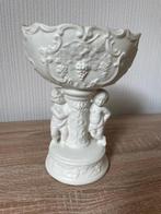 Witte Bloempot op voet met 2 Engeltjes, Overige materialen, Gebruikt, Binnen, Ophalen of Verzenden