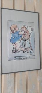 1 schilderij met leuke poster , en lijst met daimond panting, Minder dan 50 cm, Ophalen of Verzenden, Zo goed als nieuw, Schilderij