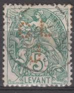 Zegel Levant met perfin, Postzegels en Munten, Verzenden, Gestempeld