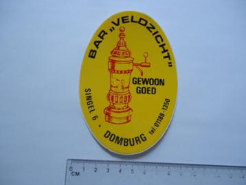 sticker oud Domburg Veldzicht bar cafe singel 6 horeca retro beschikbaar voor biedingen