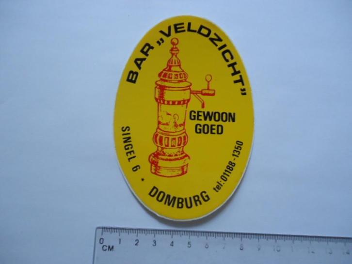 sticker oud Domburg Veldzicht bar cafe singel 6 horeca retro, Verzamelen, Stickers, Zo goed als nieuw, Verzenden