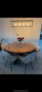 Mangohouten eettafel – Ø150 cm, Huis en Inrichting, Tafels | Eettafels, Ophalen, 100 tot 150 cm, Rond, Zo goed als nieuw