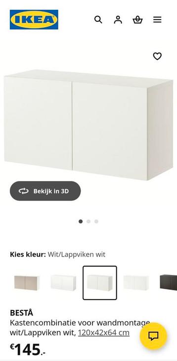 Ikea 5 wandkasten Besta wit - afbeelding 1