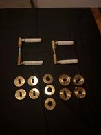 Messing deurklinken met marmeren handvatten, Doe-het-zelf en Verbouw, Hang- en Sluitwerk, Ophalen, Gebruikt, Overige materialen