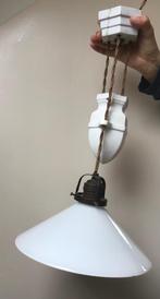 Antieke schoenmakerslamp 3 glaskappen en katrol  20 Euro, Antiek en Kunst, Ophalen