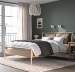 Ikea Bjorksnas bed 160x200 + lattenbodem en matras, Ophalen, Gebruikt, Beige, Tweepersoons