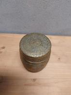 Handgegraveerde messing pot met deksel – wayangmotief –, Antiek en Kunst, Antiek | Koper en Brons, Ophalen of Verzenden, Brons