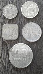 set zinken oorlogsgeld munten zink van elk een exemplaar, Postzegels en Munten, Munten | Nederland, Koningin Wilhelmina, Ophalen of Verzenden
