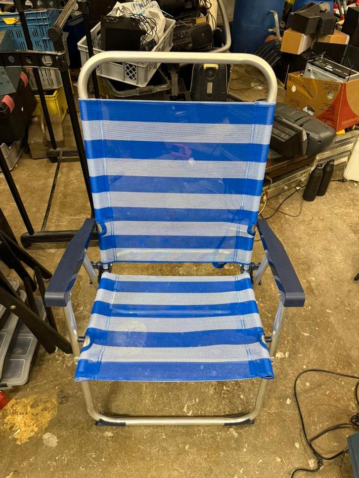 Strandstoel - Aluminium - Inklapbaar, Tuin en Terras, Ligbedden, Gebruikt, Aluminium, Inklapbaar, Ophalen