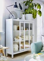 Vitrinekast boekenkast 2x wit hout glazen deuren IKEA Hemnes, Ophalen, 100 tot 150 cm, 100 tot 150 cm, Ikea Hemnes vitrinekast