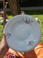 Prachtige witte borden met bloemen en gouden rand ongebruikt, Ophalen, Nieuw, Glas, Bord(en)