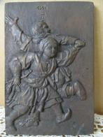Albrecht Dürer antiek brons reliëf Boerenpaar dansend 10x15, Ophalen of Verzenden, Brons