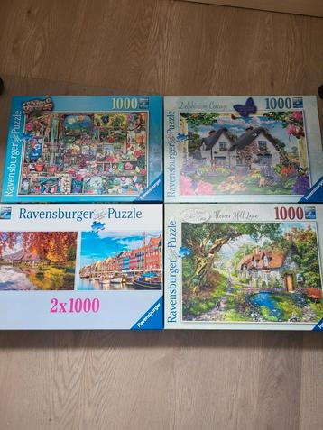 Te koop 4 Ravensburger puzzels beschikbaar voor biedingen
