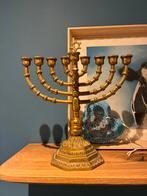 Antieke 9-armige Menora, Ophalen of Verzenden, Koper of Brons