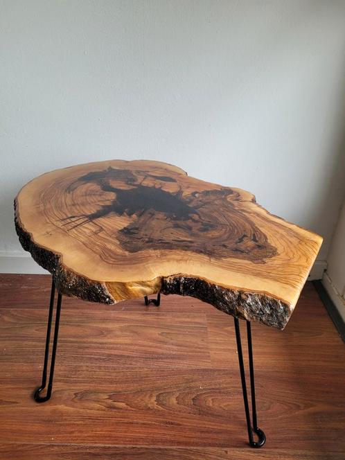 Bijzettafel, Huis en Inrichting, Tafels | Bijzettafels, 45 tot 60 cm, Minder dan 55 cm, Hout, Ophalen of Verzenden