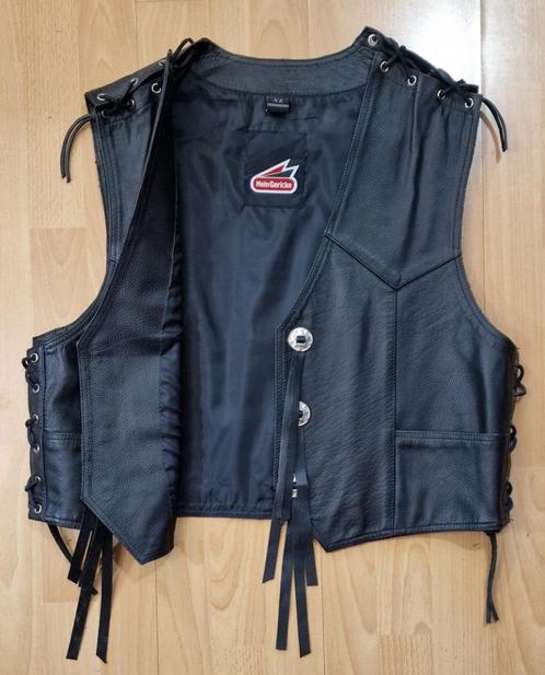 Zwart leren vest, westernstijl, XL - Nieuw, Kleding | Heren, Jassen | Zomer, Nieuw, Maat 56/58 (XL), Zwart, Ophalen of Verzenden