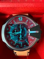 Diesel horloge met leren band, Sieraden, Tassen en Uiterlijk, Horloges | Heren, Overige merken, Leer, Staal, Ophalen of Verzenden