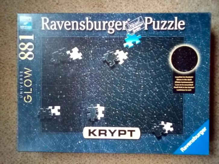 Ravensburger Krypt Universum glow in the dark puzzel, Hobby en Vrije tijd, Denksport en Puzzels, Zo goed als nieuw, Legpuzzel