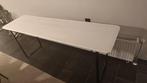 Biertafel, wit geverfd met zwarte poten, 180x50cm, Ophalen, Gebruikt, Rechthoekig, Hout