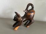 Houten vintage kat, Antiek en Kunst, Kunst | Beelden en Houtsnijwerken, Ophalen of Verzenden
