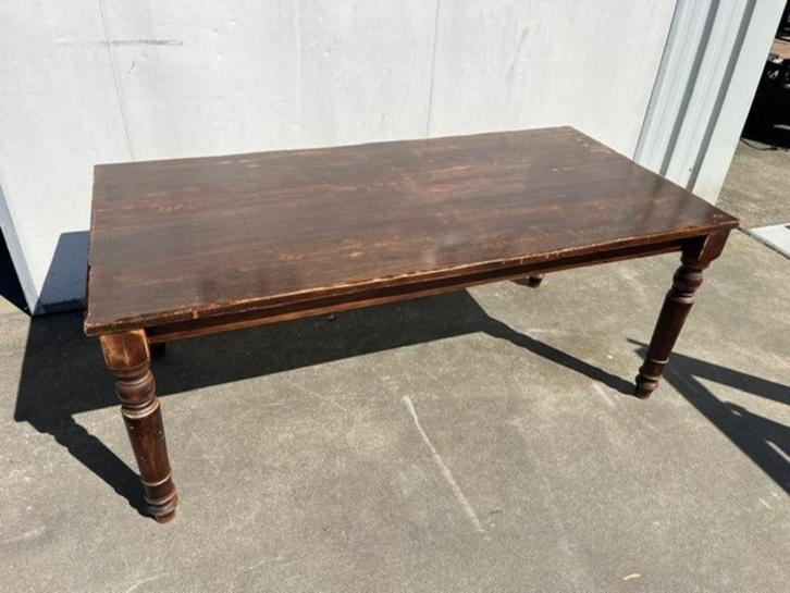 Luxe 4-poots eiken stamtafel 180x90 cm, Antiek en Kunst, Antiek | Meubels | Tafels, Ophalen