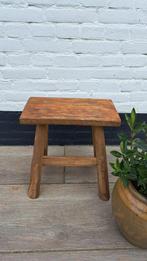 teakhouten melk krukje (rechthoek), Ophalen of Verzenden, Nieuw, Hout