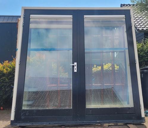 Hardhouten openslaande tuindeuren inclusief kozijn, Doe-het-zelf en Verbouw, Kozijnen en Schuifpuien, Gebruikt, Deurkozijn, Hout