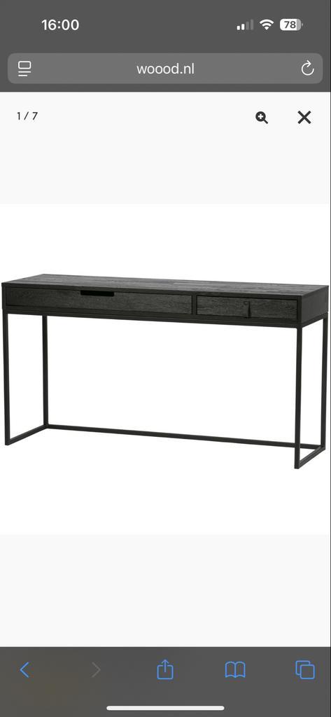 Bureau Silas Essen Blacknight - WOOOD, Huis en Inrichting, Bureaus, Zo goed als nieuw, Bureau, Ophalen