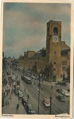 AK Amsterdam Beurs Berlage tram auto's Renault Morris, Ophalen of Verzenden, 1940 tot 1960, Ongelopen, Noord-Holland