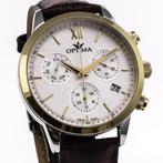 Optima Chronograaf quartzhorloge., Overige merken, Leer, Staal, Polshorloge