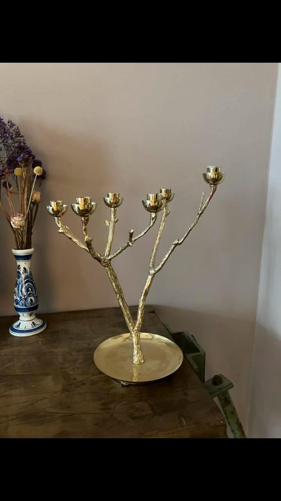 Pols Potten Twiggy Kandelaar - Gouden Boom Design, Huis en Inrichting, Woonaccessoires | Kandelaars en Kaarsen, Zo goed als nieuw