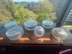 6x Vintage glazen plafonniere plafondlamp, Huis en Inrichting, Lampen | Plafondlampen, Ophalen of Verzenden, Zo goed als nieuw