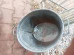 Zinken teil ovaal - 60cm, Ophalen, Gebruikt, Zink, Met handgreep